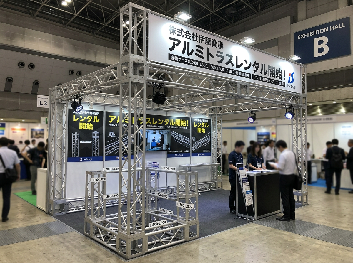 アルミトラスを使った展示会ブース