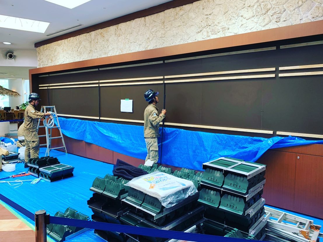 壁面緑化 【 屋内:プラティコ式壁面緑化パネル使用 】 105の施工写真5