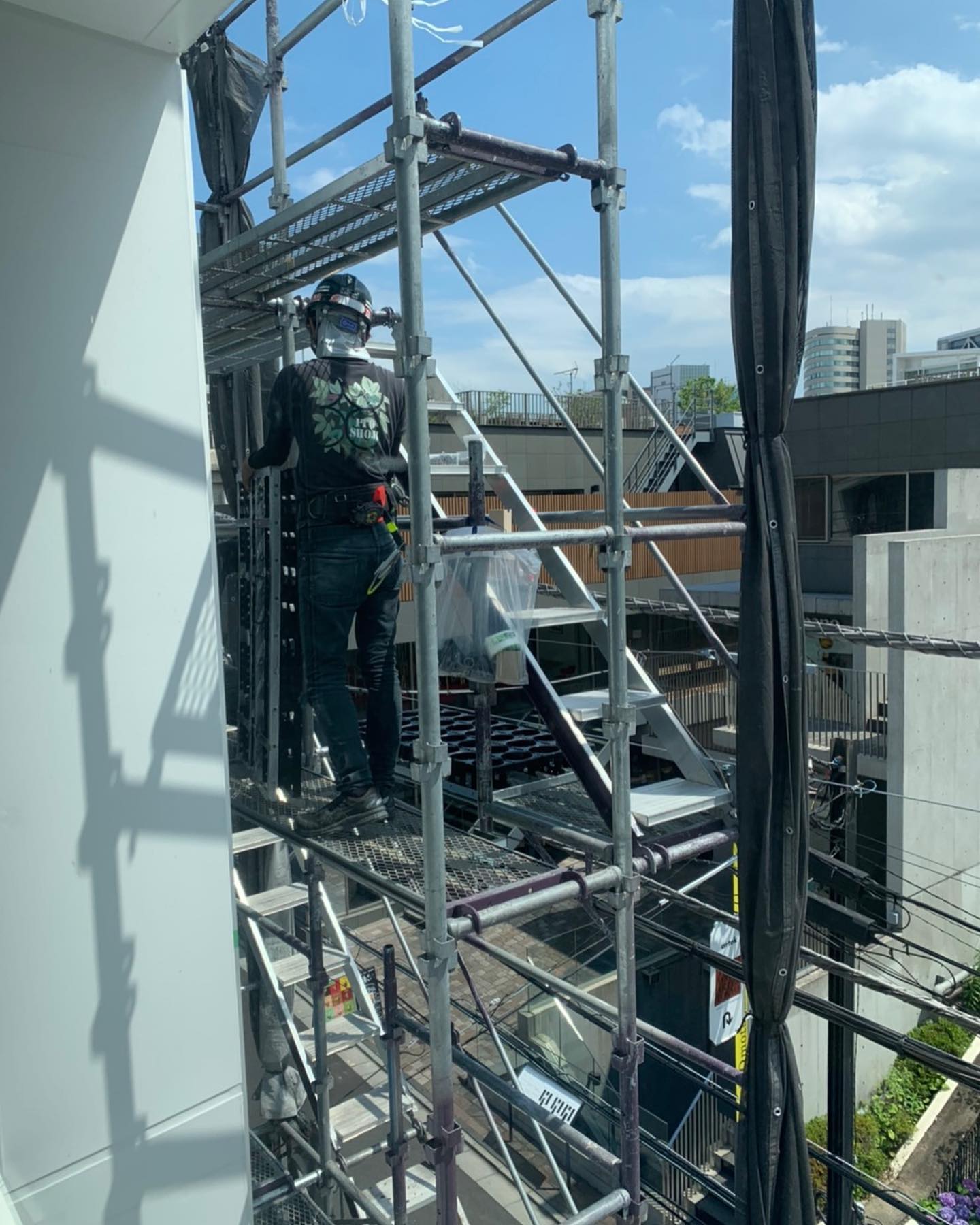 壁面緑化 【 屋外:カセット式壁面パネル使用 】 87の施工写真3