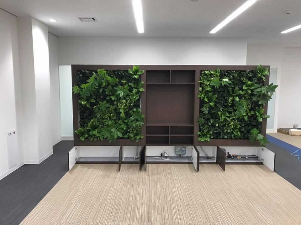 壁面緑化【屋内:プラティコ式壁面緑化パネル使用】146の施工写真