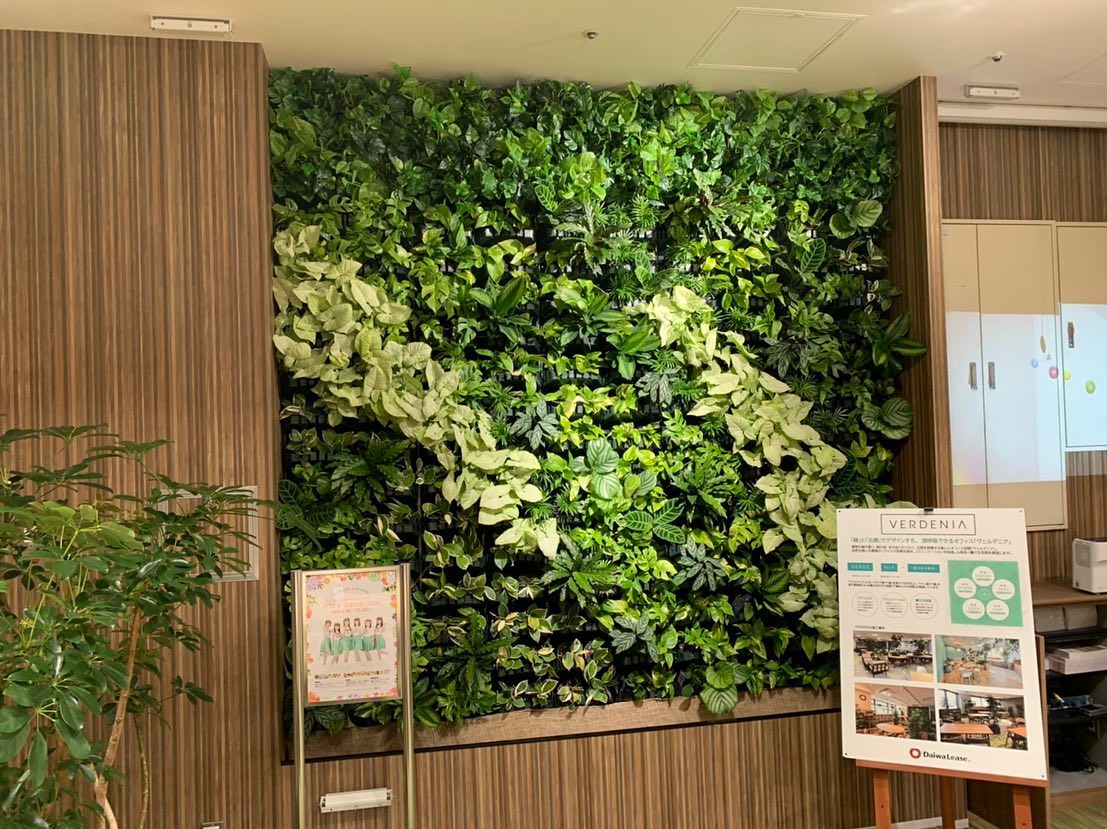 壁面緑化【屋内:プラティコ式壁面緑化パネル使用】163の施工写真